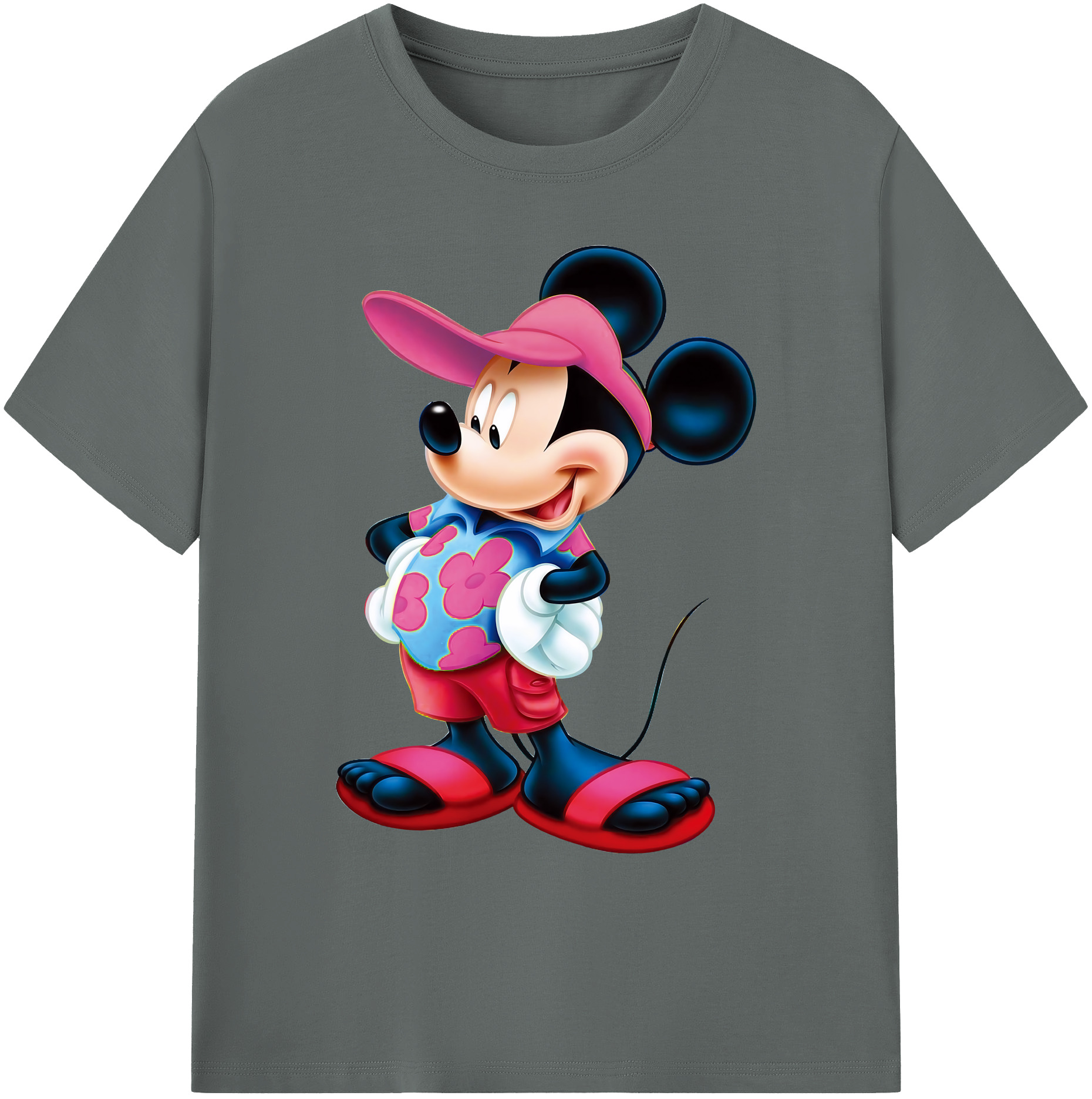 ミッキーマウス Mickey Mouse 綿100％ メンズ半袖Tシャツ｜肌触りやわらか＆通気性